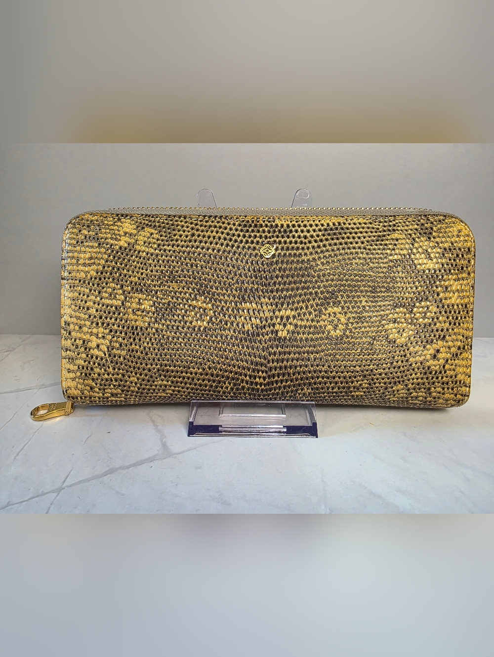 Loewe Snakeskin Embossed Zip Around Wallet
